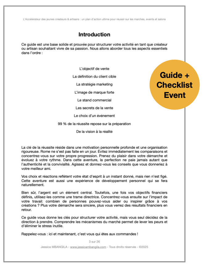 L’Accélérateur - Guide débutant/intermédiaire pour réussir ses Events (Marchés de créateurs, Manifestations & Foires)