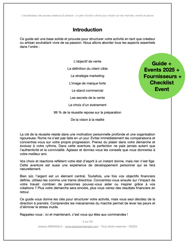 L’Accélérateur - Guide débutant/intermédiaire pour réussir ses Events (Marchés de créateurs, Manifestations & Foires)