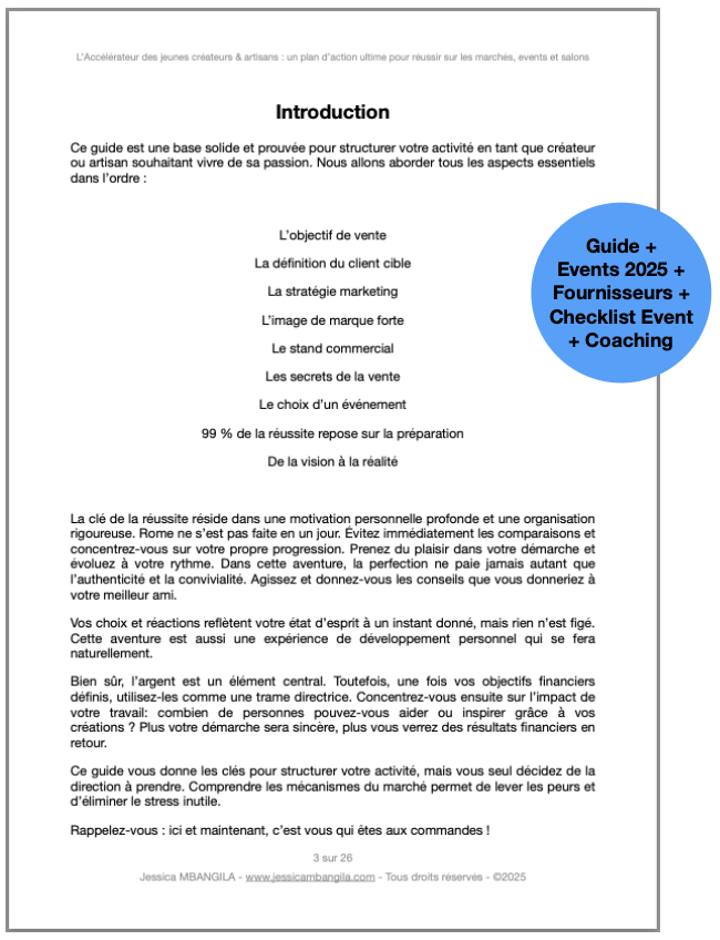 L’Accélérateur - Guide débutant/intermédiaire pour réussir ses Events (Marchés de créateurs, Manifestations & Foires)