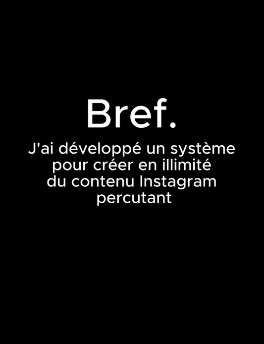 VIDÉO PROMOTIONNELLE "BREF"